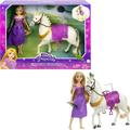 Disney Princess Rapunzel Fashion Doll & Maximus Horse with Saddle Brushable Tail Accessories & Pascal