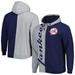 Men's Mitchell & Ness Gray/Navy New York Yankees Fleece Full-Zip Hoodie