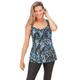 Plus Size Women's Back Smoother Tankini Top by Woman Within in Blue Painterly Leaves (Size 34)