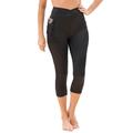 Plus Size Women's Mesh Pocket High Waist Swim Capri by Swim 365 in Black (Size 34)