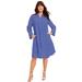 Plus Size Women's Eyelet Boardwalk Shirtdress by June+Vie in Blue Haze (Size 18/20)