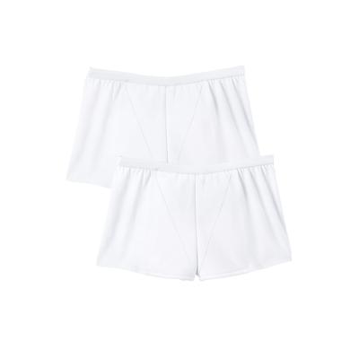 Plus Size Women's Cotton Incontinence Boyshort 2-Pack by Comfort Choice in White Pack (Size 8)