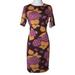 Lularoe Dresses | Lularoe Med Julia Floral Short-Sleeved Fitted Body-Con Dress Nwt | Color: Brown/Orange | Size: M