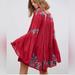 Free People Dresses | Free People Te Amo Embroidered Dress | Color: Blue/Red | Size: Xs