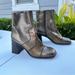 Nine West Shoes | 2000s Nine West Golden Patch Boots Square Toe Square Heel | Color: Gold | Size: 8