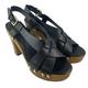 Coach Shoes | Coach Womens Adessa Platform Heel Black Leather Studded Slingback High 8.5 B | Color: Black | Size: 8.5