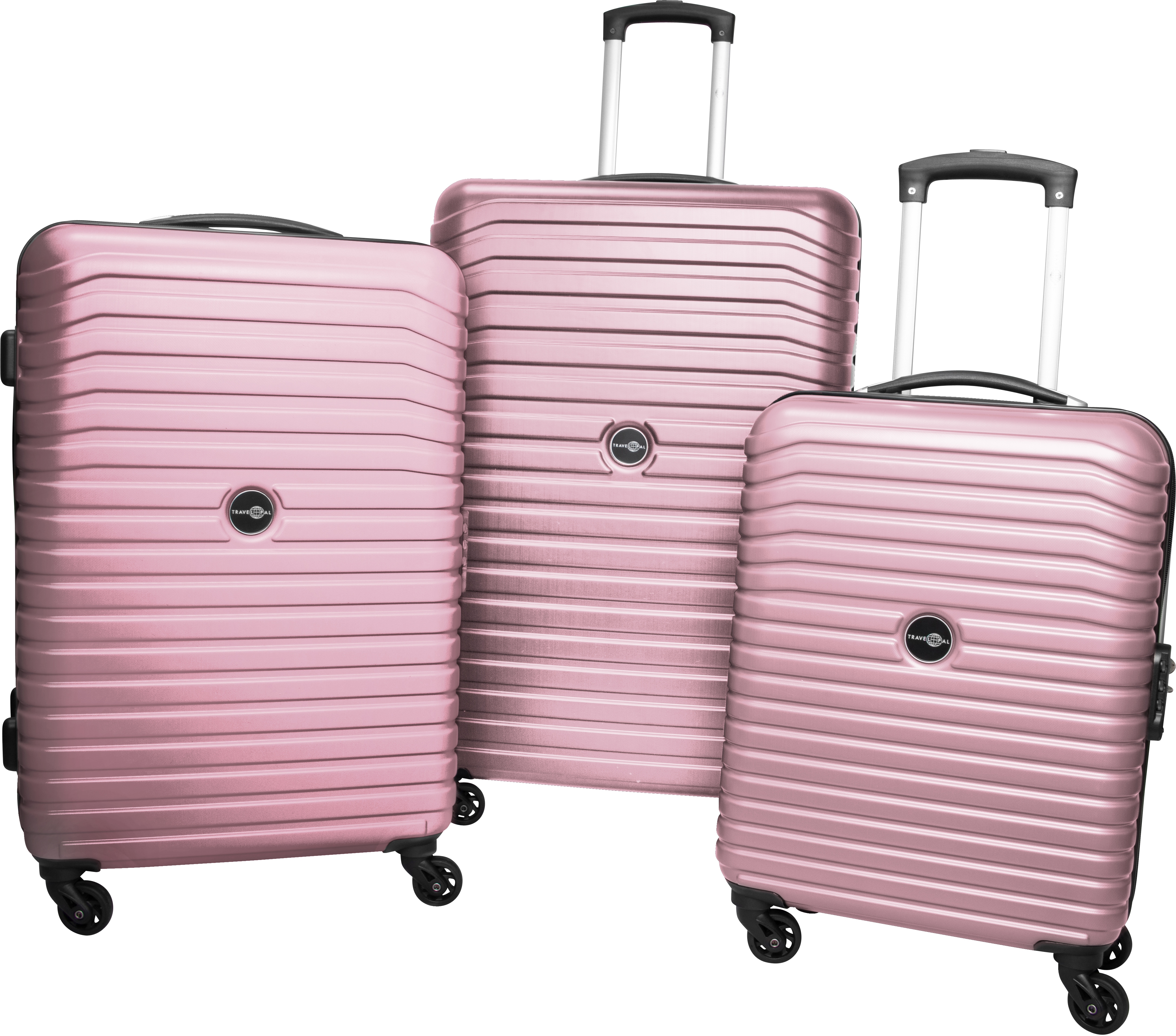 Trolleyset TRAVEL PAL "Derry", rosa, ABS, Koffer-Sets, Kofferset Reisegepäck Hartschalen-Trolley-Set mit Zahlenschloss Image