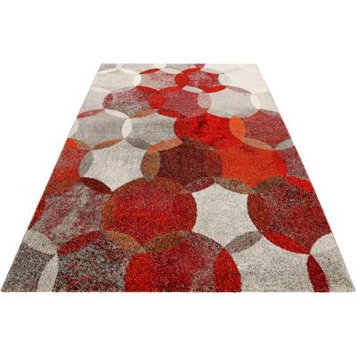 Teppich ESPRIT "Modernina ESP-3378" Gr. 6, rot, B:200cm H:13mm L:290cm, Kunstfaser, Teppiche, weicher Kurzflor in modernem Design, Wohnzimmer, Schlafzimmer, bunt Image