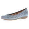 Ballerina GABOR, Damen, Gr. 37, blau (jeansblau), Nubukleder, sportlich, Schuhe, Slipper, Businessschuh, Halbschuh mit Hovercraft Luftkammerlaufsohle