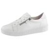 Plateausneaker GABOR, Damen, Gr. 37, weiß, Leder, unifarben, sportlich, Schuhe, Freizeitschuh, Halbschuh, Schnürschuh mit zwei Reißverschlüssen, Topseller
