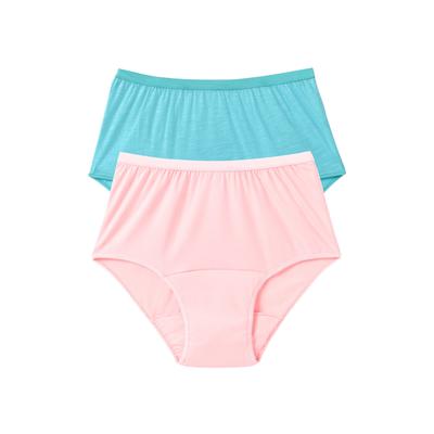 Plus Size Women's Cotton Incontinence Brief 2-Pack by Comfort Choice in Pastel Pack (Size 10)