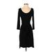 Casual Dress - Sheath: Black Solid Dresses - Women's Size X-Small