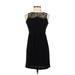 Ann Taylor LOFT Casual Dress - Sheath Crew Neck Sleeveless: Black Print Dresses - Women's Size 00 Petite