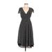 Express Casual Dress - A-Line: Black Chevron/Herringbone Dresses - Women's Size 7