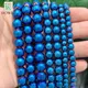 Perles rondes en hématite plaqué bleu lisse naturel accessoires pour la fabrication de bracelets