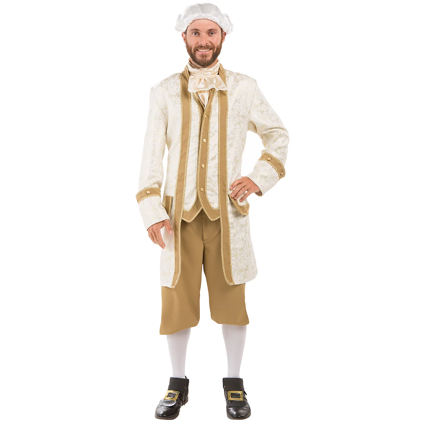 Barock Kostüm für Herren, creme/gold Image