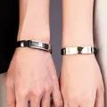 Bracelets femme trèfle porte-bonheur Bracelets en cuir noir doré accessoires en acier inoxydable