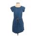 Old Navy Casual Dress - Mini Crew Neck Short sleeves: Blue Print Dresses - Women's Size X-Small