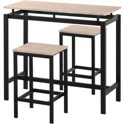 Modernluxe - Bar Table Set, Dining Table Set with 2 Bar Stools, Breakfast Bar Table and Stool Set,