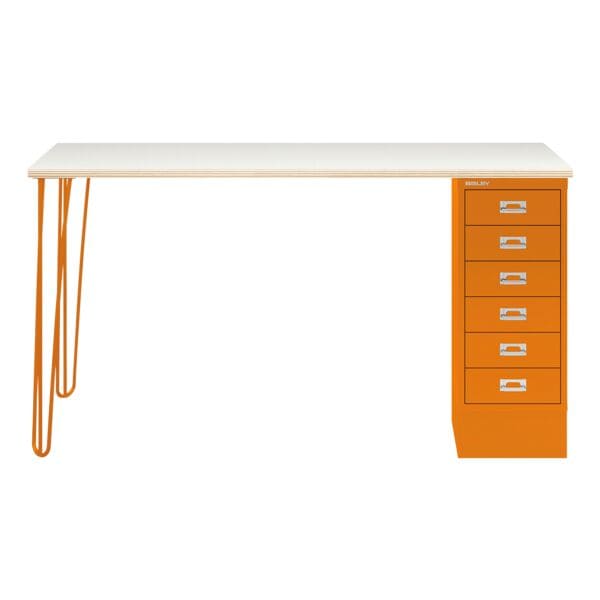 Bisley Schreibtisch »MultiRange« Plywood Platte mit 6 Schubladen orange, 140x74x60 cm Image
