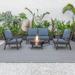 LeisureMod Walbrooke Modern Patio Conversation Set With Fire Pit Table