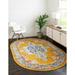 Unique Loom Merakli Parker Rug Yellow/Brown 7 10 x 10 Oval Border Traditional Perfect For Dining Room Bed Room Kids Room Play Room