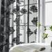 Exultantex Black Lace Sheer Window Curtains for Bedroom Leaf and Floral Knitted Semi Sheer Drapes Elegant French Light Filtering Curtain Panels 54 wx95 L 1 Pair Rod Pocket