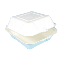 Hamburgerbox Snackbox weiß Bagasse/Zuckerrohr XL 215x210x105mm 200St Image