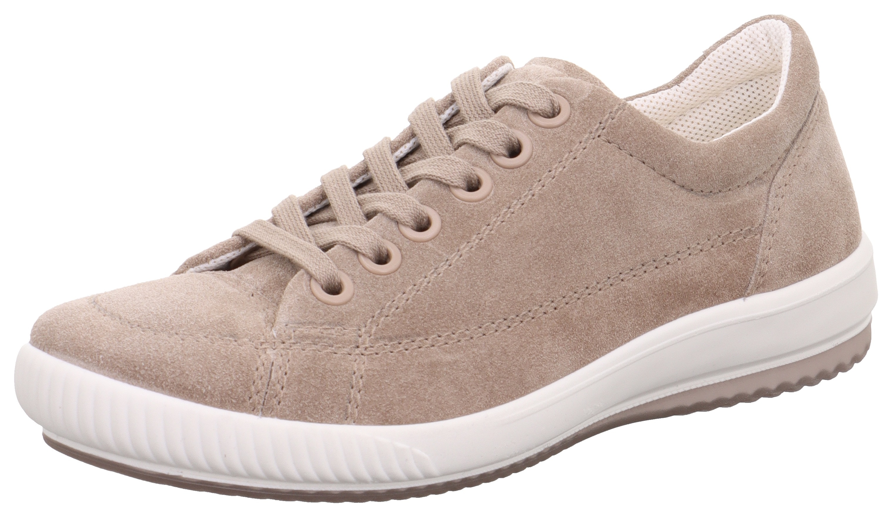 Sneaker LEGERO "TANARO 5.0", Damen, Gr. 39, beige (giotto (beige)), Veloursleder, unifarben, Schuhe, Freizeitschuh, Halbschuh, Schnürschuh mit softem Schaftabschluss