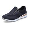 Slip-On Sneaker RIEKER, Damen, Gr. 42, blau (dunkelblau), Textil, Lederimitat, sportlich, Schuhe Sneaker, Slipper, Schlupfschuh, Freizeitschuh im Materialmix, Topseller