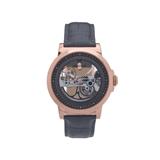 Heritor Automatic Xander Semi-Skeleton Leather-Band Watch - Men's Rose Gold/Gray One Size HERHS2404