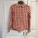 American Eagle Outfitters Tops | American Eagle Outfitters Womens Orange Plaid Flannel Button Up Size 6. | Color: Orange/White | Size: 6