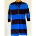 J. Crew Dresses | J.Crew Black And Blue Striped Long Sleeve Polo T Shirt Dress Size Xxs | Color: Black/Blue | Size: Xxs