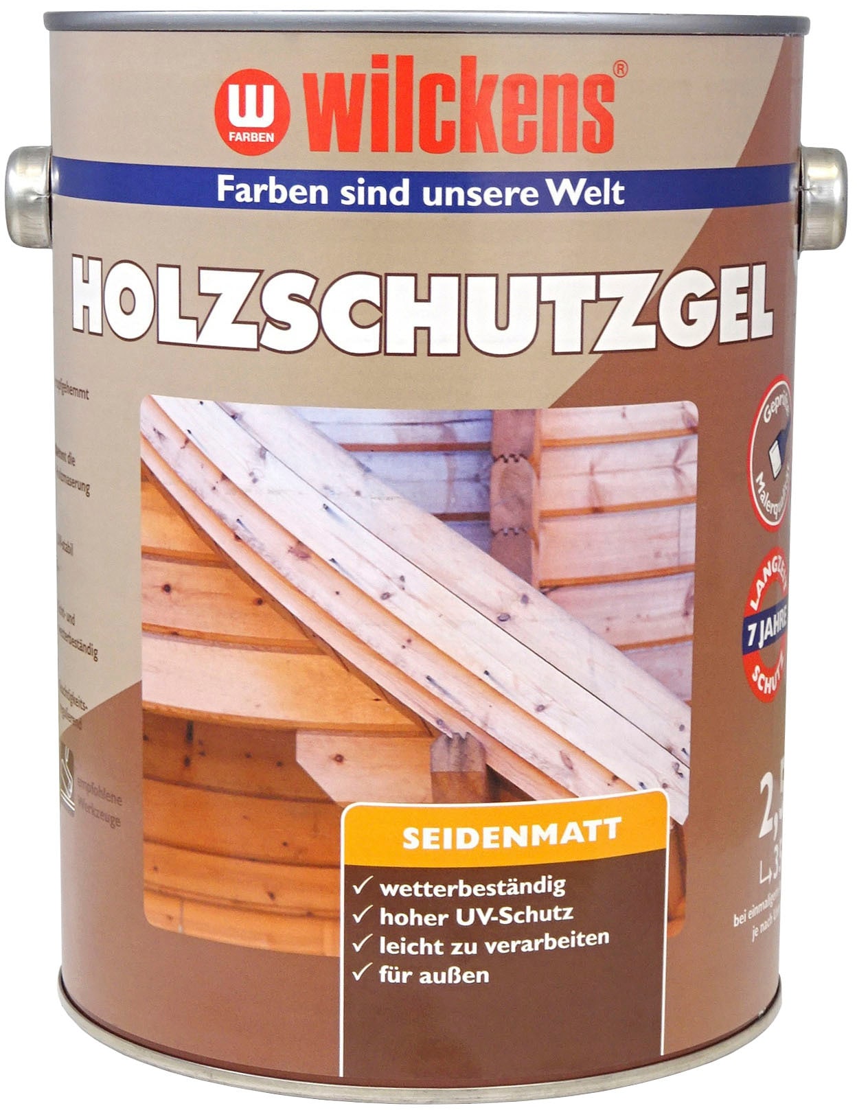 „WILCKENS FARBEN Holzschutzlasur „“Holzschutzgel““ Farben seidenmatt Gr. 2,5 l 2500 ml, braun (eiche) Holzlasuren“
