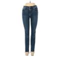 FRAME Denim Jeans - Mid/Reg Rise: Blue Bottoms - Women's Size 24 - Dark Wash