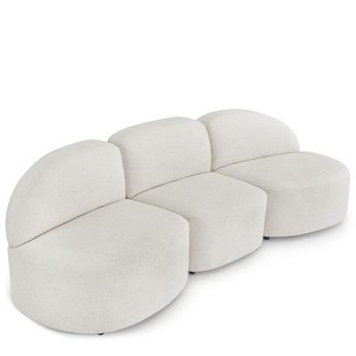 Modulsofa TODD - 3-Sitzer Sofa, modulierbar, Boucle Stoff in Weiß Latte, B263