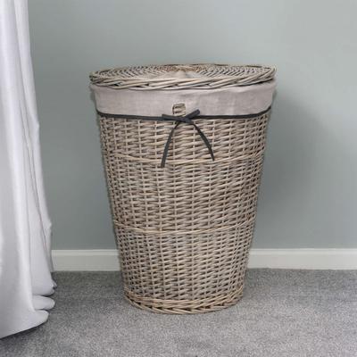 Arianna Round Willow Laundry Basket