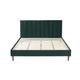 Lit avec sommier 2 places en velours vert foncé 140x190