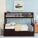 Espresso Twin-Over-Full Bunk Bed with Twin size Trundle, Separable Bunk Bed with 3 Drawers for Bedroom