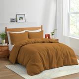 Luxurious 100% Premium Flax Linen Duvet Cover and Pillow Sham Set Moisture-Wicking and Breathable