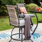 Modern Metal Patio Bar Set with Cushioned Swivel Stools