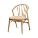 Kobe Mid-Century Modern Natural Brown Finished Wood and Rattan Dining Chair