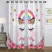 CUH 2pcs Unicorn Grommet Bedroom Blackout Window Curtain Thermal Insulated Room Darkening Curtain Eyelet Ring Top Window Drape Curtain Panel #07 W:41 xL:91