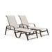 Winston Key West Sling Stacking Adjustable Chaises Metal in Brown/White | 41 H x 27.5 W x 82.5 D in | Outdoor Furniture | Wayfair KWS-2PC-C