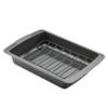 Farberware Bakeware Nonstick Roaster/Roasting Pan w/ U-Rack, 14.75 Inch X 10.75 Inch, Gray Steel in Black/Gray | 3 H x 17.25 W x 14.75 D in | Wayfair