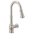 Moen Paterson Smart Faucet Touchless Pull-Down Sprayer Kitchen Faucet w/ Voice & Motion Control in Gray | 17 H x 9 D in | Wayfair S72003EV2SRS