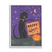 The Holiday Aisle® Happy Halloween Black Cat by Amanda McGee - Picture Frame Graphic Art on in Brown/Gray/Indigo | 14 H x 11 W x 1.5 D in | Wayfair