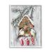 Stupell Industries Holiday Stockings Birdhouse Perched Giclee Art By Stella Chang Wood in Brown/Gray/Red | 14 H x 11 W x 1.5 D in | Wayfair