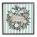 The Holiday Aisle® Striped Joy Seashell Wreath by Elizabeth Tyndall - Graphic Art on Wood in Blue/Brown/Green | 24 H x 24 W x 1.5 D in | Wayfair