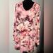 Lularoe Tops | Lularoe Elizabeth Floral Pink White Grey Swing Dress Long Sleeves 2xl Nwt | Color: Pink/White | Size: 2x